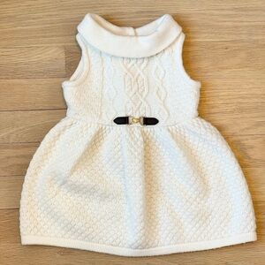 Janie and Jack Ivory Cable Sweater Dress 6-12 Months